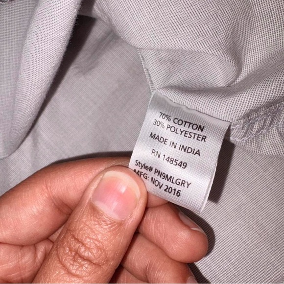 PD&C Mens Light Gray Casual Button Down Shirt Size Medium - Picture 7 of 7